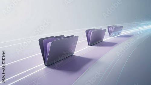 Online file transfer, the isometric businessman puts the folder on the transfer belt of the smartphone and performs file transfer and storage photo