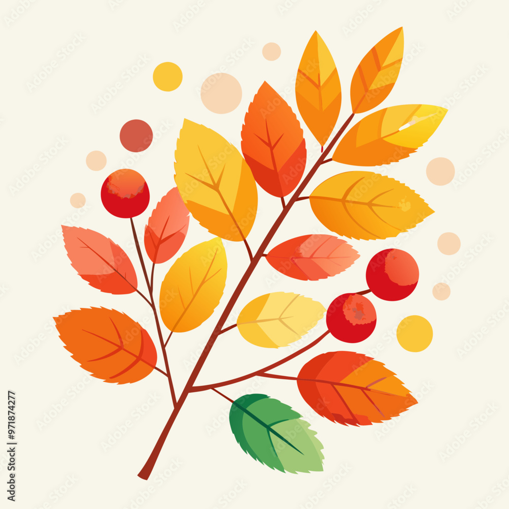 Obraz premium Branch of rowan berries 