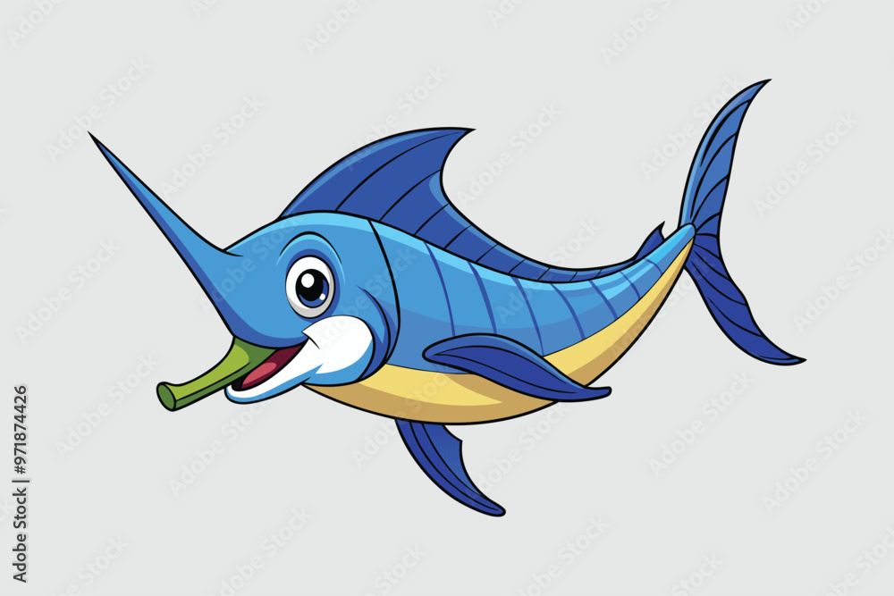 blue marlin fish vector art illustration. blue marlin fish vector art illustration.