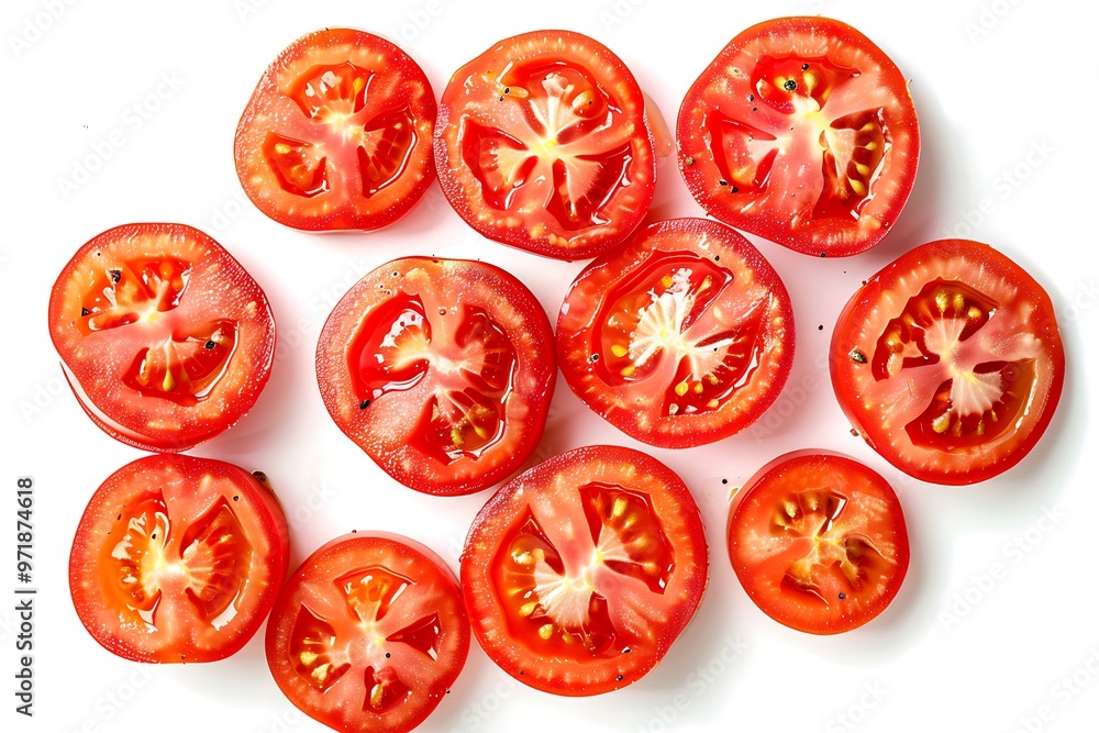 Fototapeta premium Tomatoes on white background High quality.