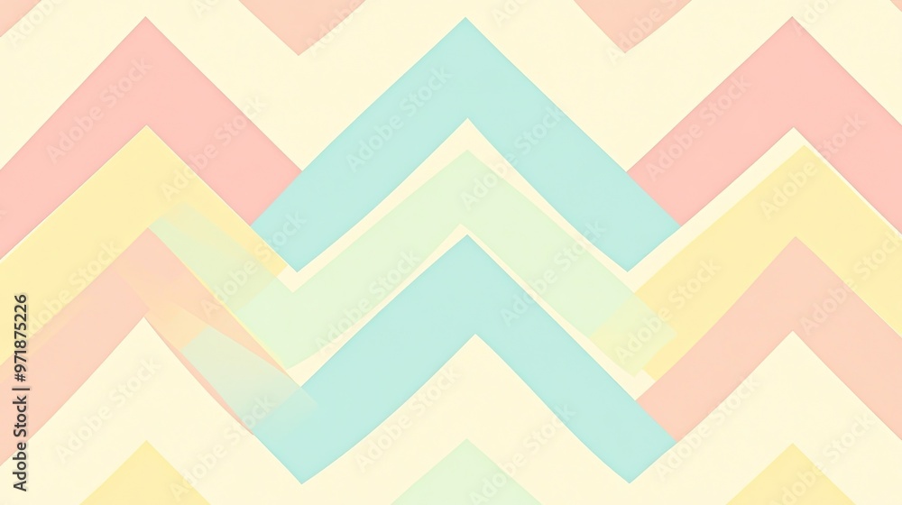Abstract Pastel Chevron Pattern with Overlapping Shapes Abstract Pastel Chevron Pattern with Overlapping Shapes