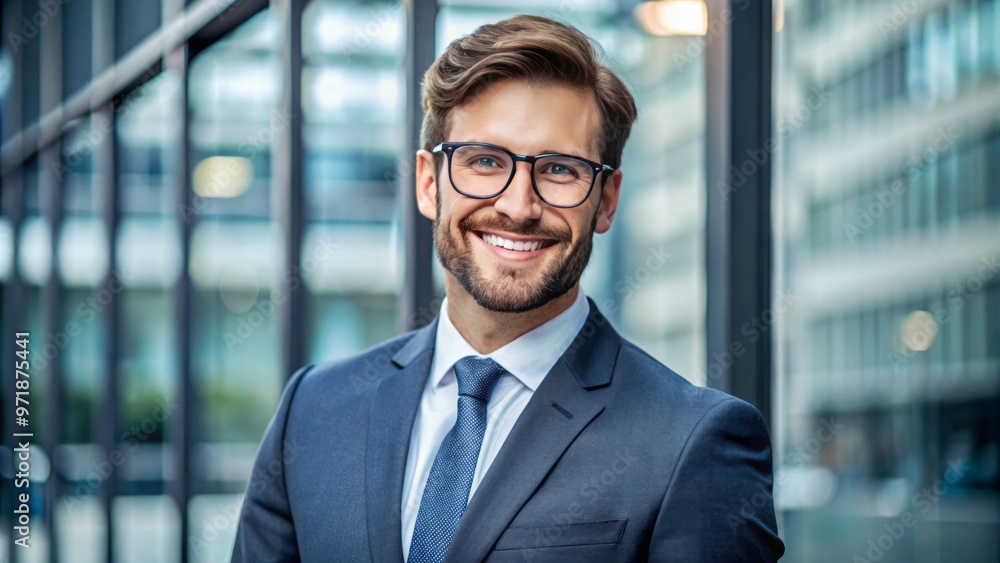 The professional, impeccably dressed and bespectacled, radiates confidence and achievement, their warm smile inviting The professional, impeccably dressed and bespectacled, radiates confidence and achievement, their warm smile inviting