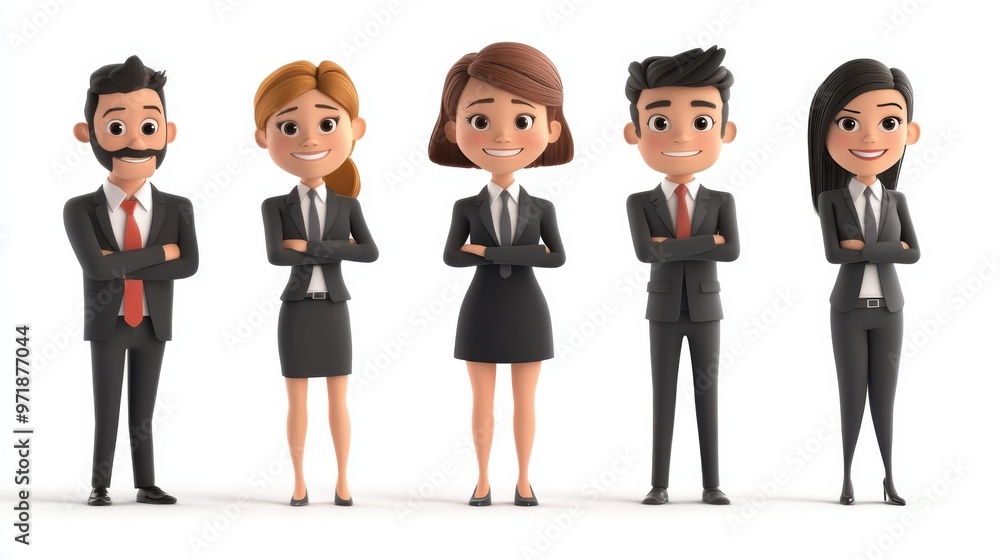 3d cartoon businessmen and businesswoman on the white background 3d cartoon businessmen and businesswoman on the white background