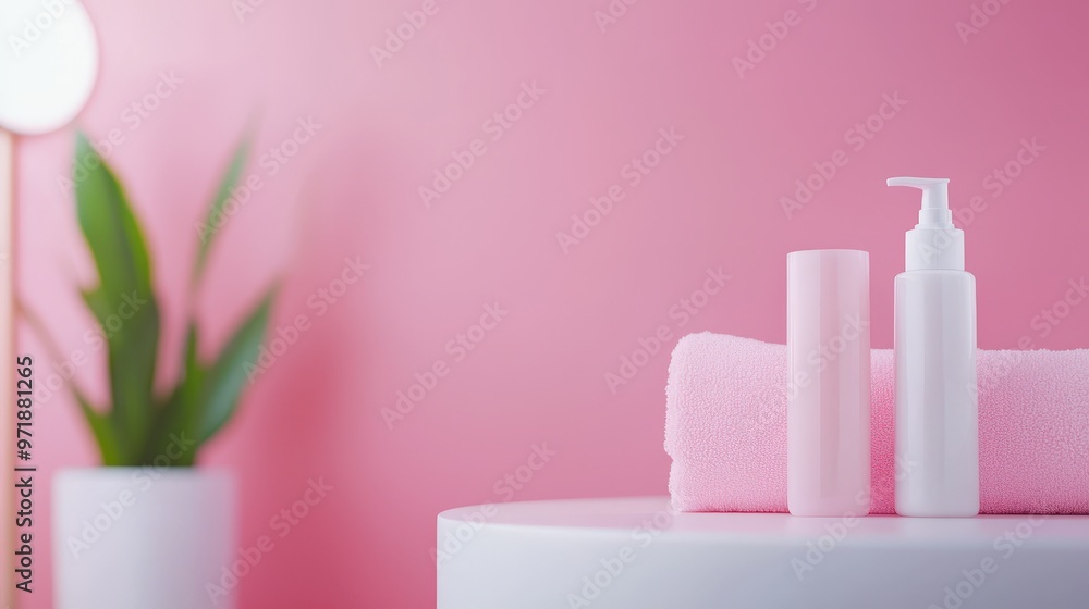A serene beauty salon with a client receiving a manicure A serene beauty salon with a client receiving a manicure