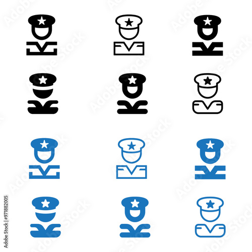 policeman icon vector art illustrtion on white background