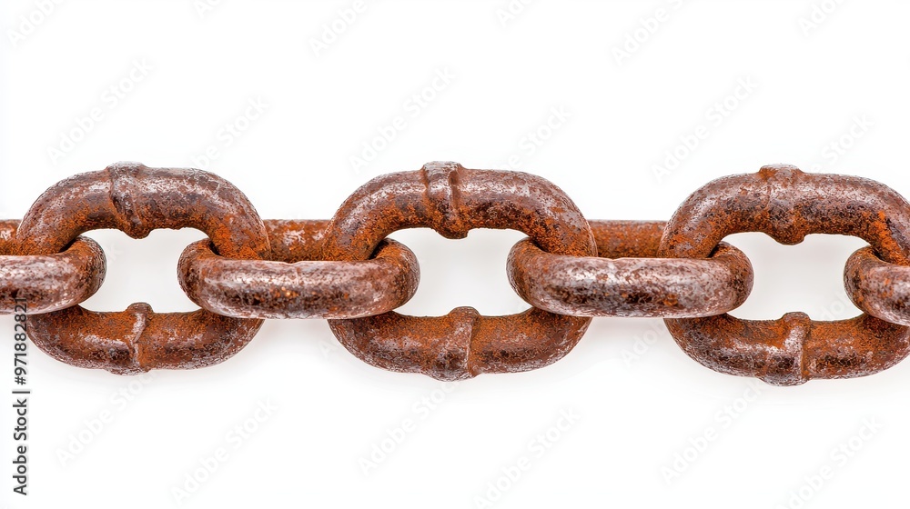 Rusty Chain Links Isolated on White Background Rusty Chain Links Isolated on White Background