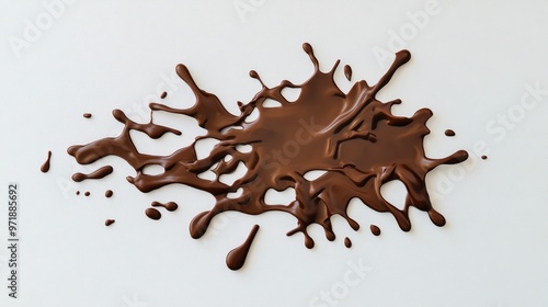 Sinister chocolate splash cutouts with an unsettling appearance, set against a plain white backdrop.