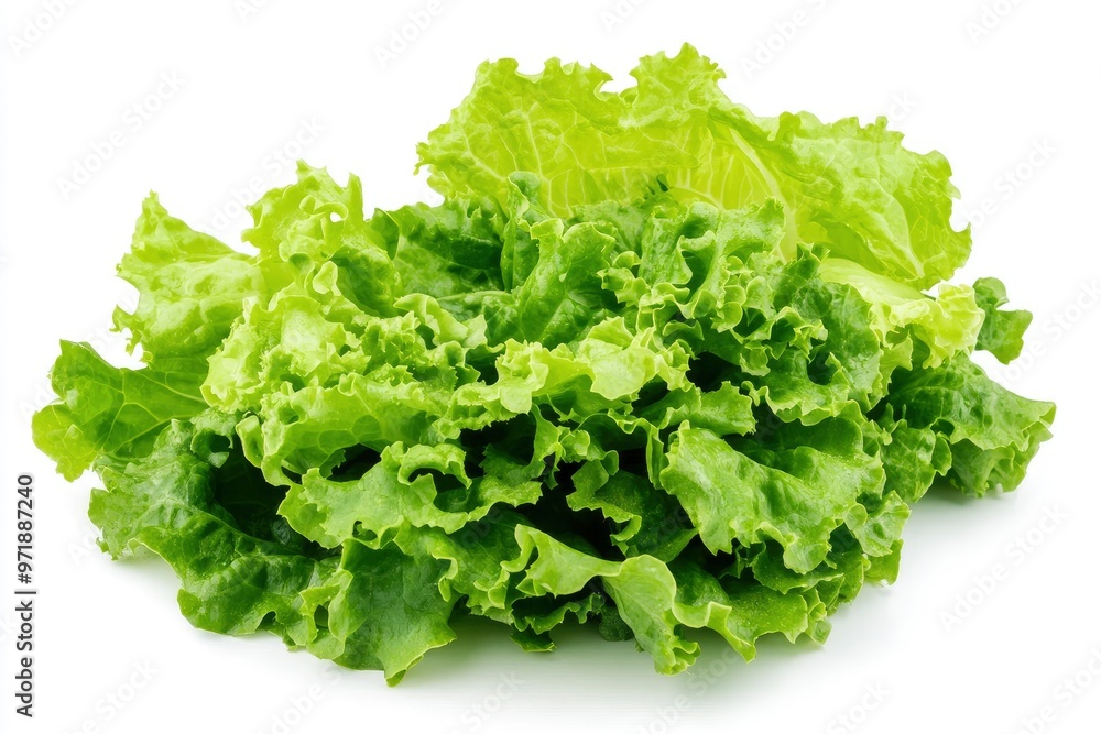 green lettuce leaves on white background for salad , ai green lettuce leaves on white background for salad , ai