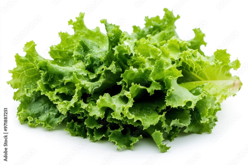 green lettuce leaves on white background for salad , ai green lettuce leaves on white background for salad , ai