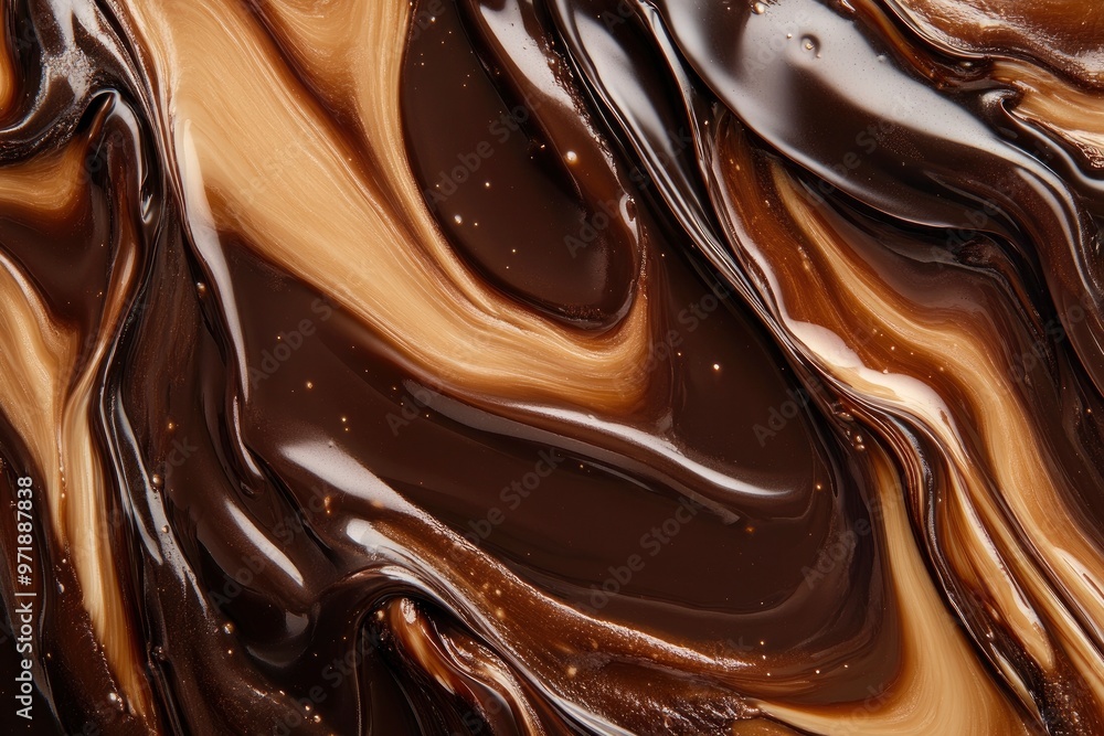 Processed collage of melted liquid chocolate texture. Background for banner, backdrop or texture for 3D mapping , ai Processed collage of melted liquid chocolate texture. Background for banner, backdrop or texture for 3D mapping , ai