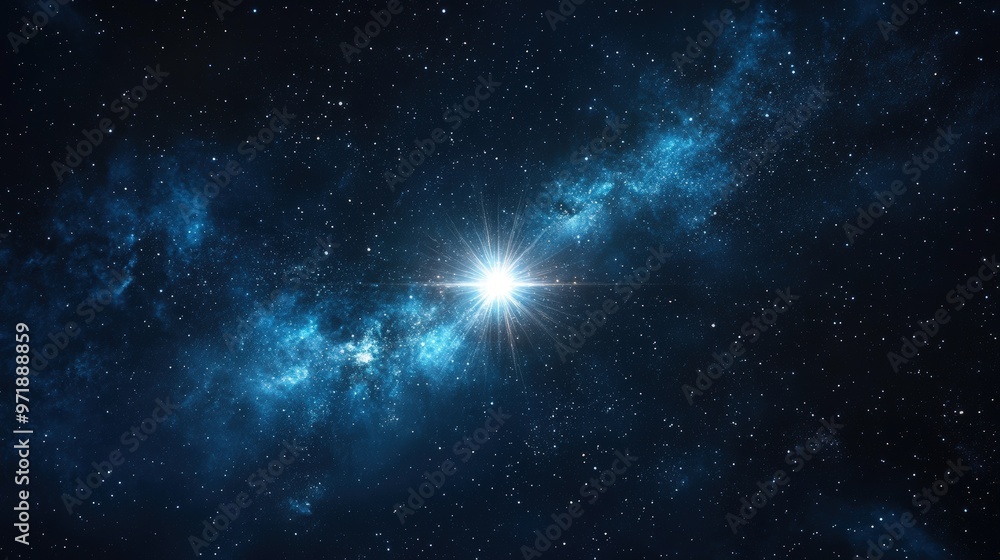 Glowing Star in Dark Sky - Celestial Night Sky Background with Brilliant Shining Star Effect Illuminating the Darkness Glowing Star in Dark Sky - Celestial Night Sky Background with Brilliant Shining Star Effect Illuminating the Darkness