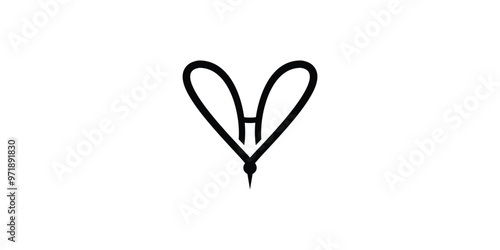 creative mosquito logo with the letters VH, with a modern concept