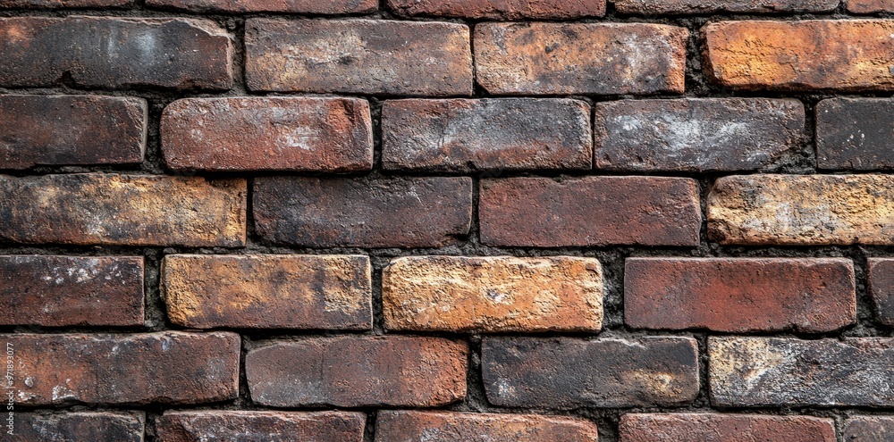 Weathered Brick Wall with Irregular Mortar Lines Weathered Brick Wall with Irregular Mortar Lines