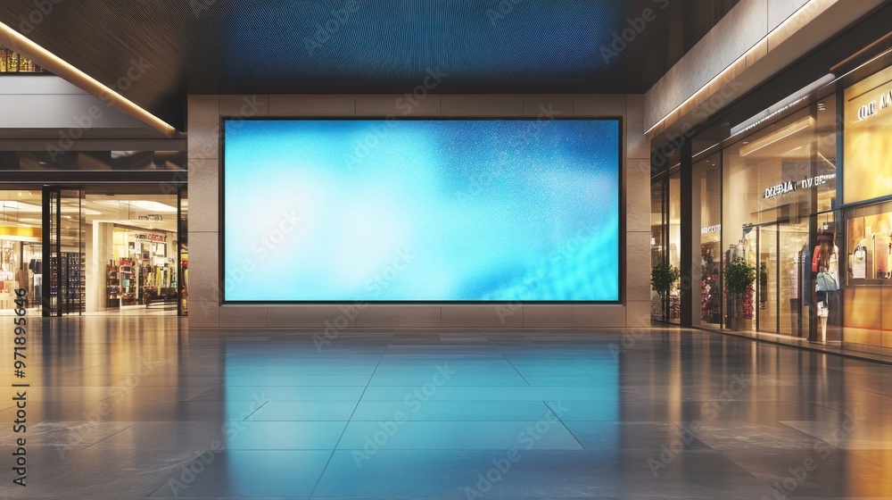 Blank Digital Signage in Modern Shopping Mall Blank Digital Signage in Modern Shopping Mall
