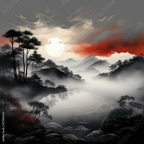 초현실적인 흑백 예술 작품, Surreal black and white art work