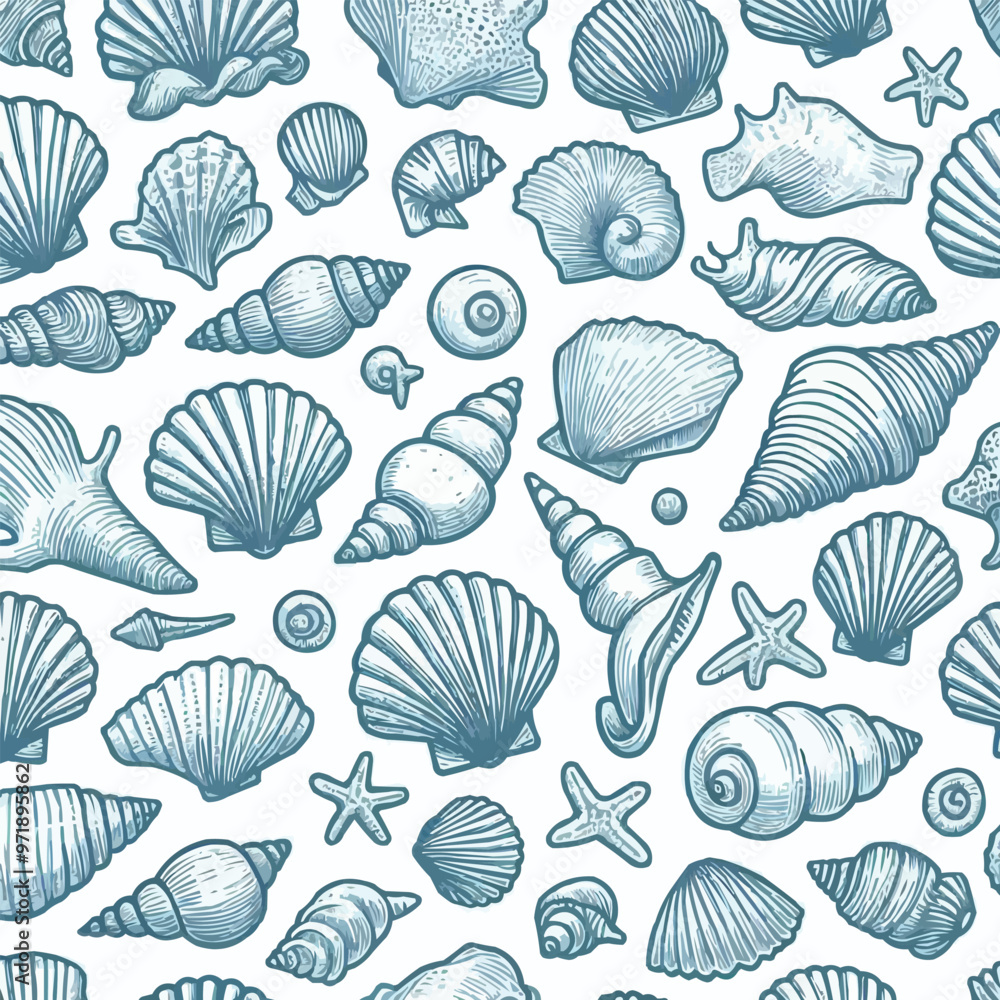 sea shells seamless pattern sea shells seamless pattern