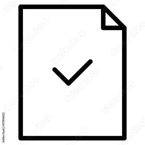 check file approve icon, file document checkmark icon 