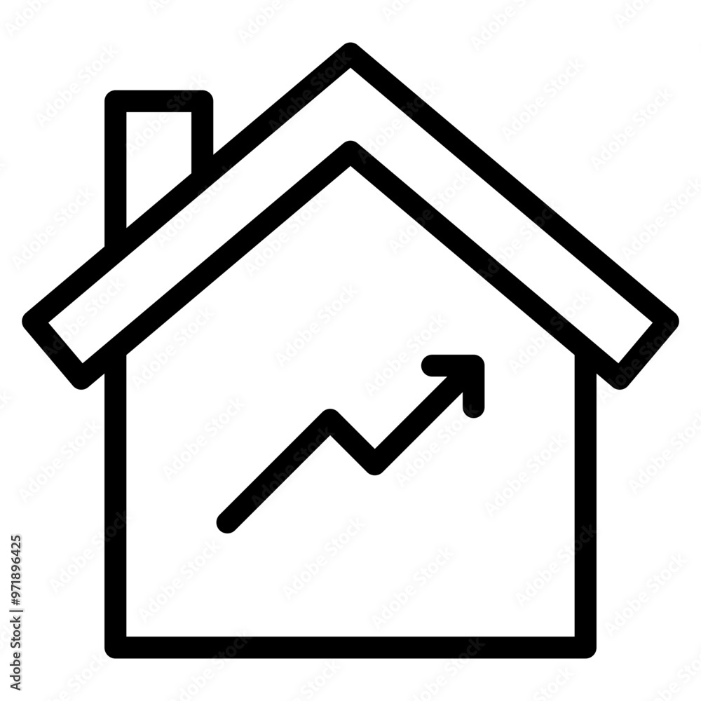 House investment growth icon. Real estate. Property value. Cost of living.
House investment growth icon. Real estate. Property value. Cost of living.