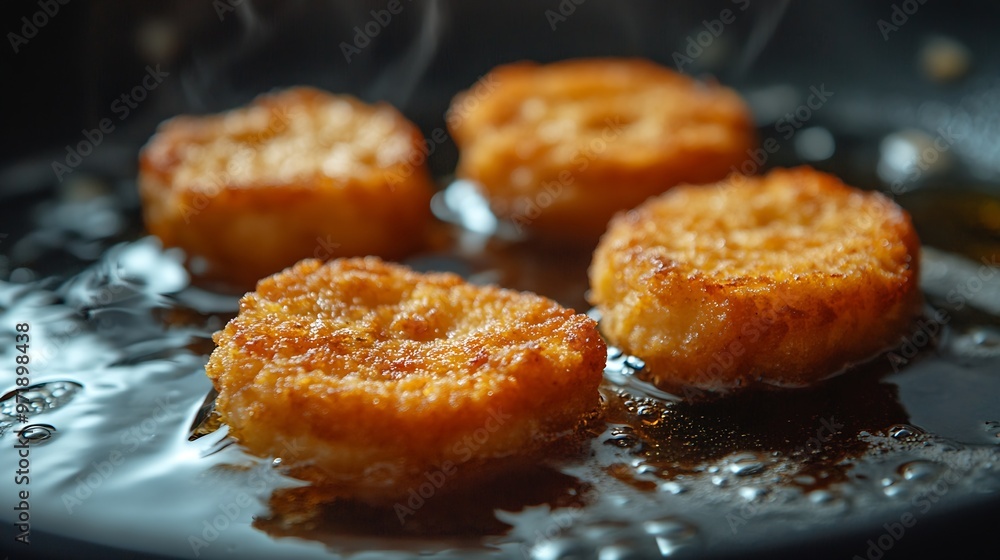 Preparation of nuggets Fast food Fast food nuggets junk food Battered pieces of meat in a pan : Generative AI Preparation of nuggets Fast food Fast food nuggets junk food Battered pieces of meat in a pan : Generative AI