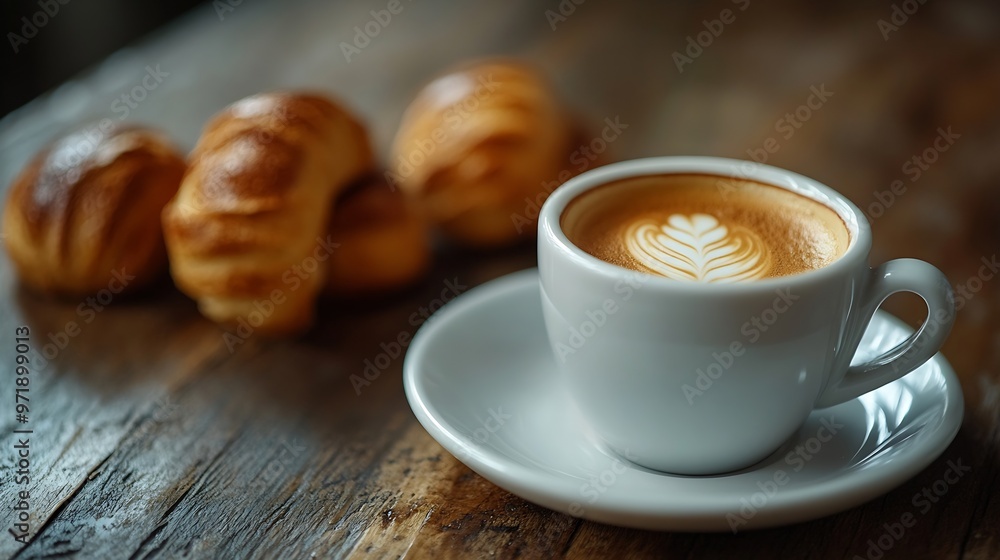 Cup of italian espresso and brioches : Generative AI Cup of italian espresso and brioches : Generative AI