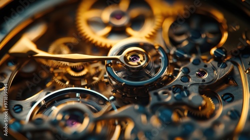 Intricate Mechanical Gears of a Luxury Watch