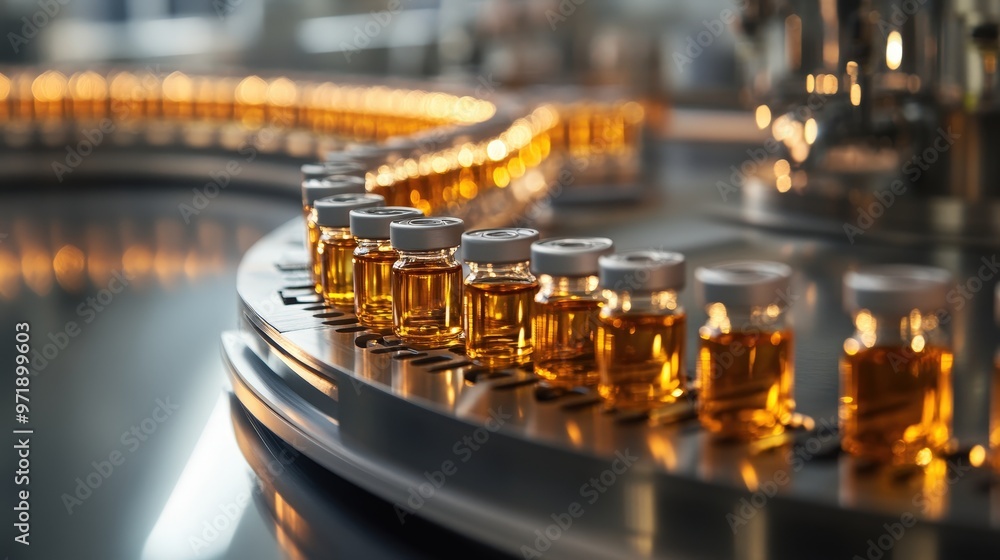 Precision Healthcare: Neatly Arranged Rows of Sterile Medical Vials with Liquid Contents in Laboratory Setting Precision Healthcare: Neatly Arranged Rows of Sterile Medical Vials with Liquid Contents in Laboratory Setting