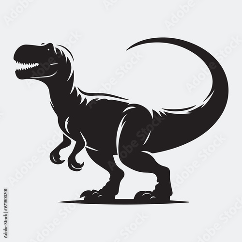 black dinosaur silhouette vector, T-Rex black silhouette vector icon,