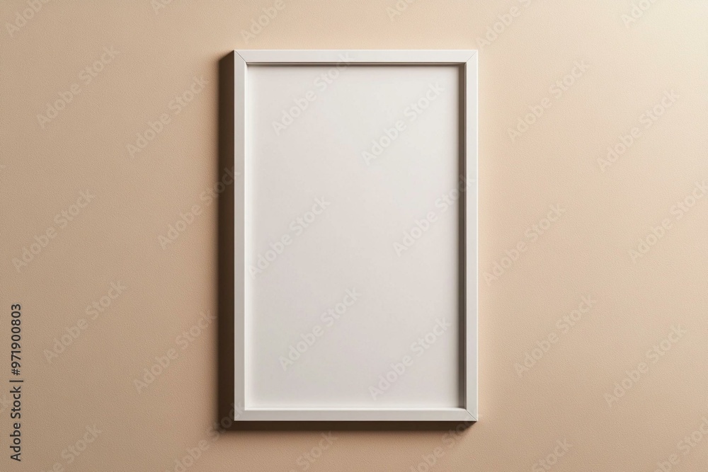 A minimalist blank frame on a neutral wall, perfect for showcasing artwork or photographs in any modern setting. A minimalist blank frame on a neutral wall, perfect for showcasing artwork or photographs in any modern setting.