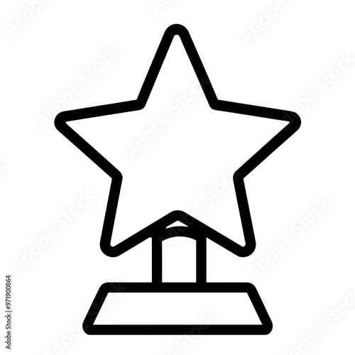 A minimalist design showcases a star trophy on a pedestal, symbolizing awards, success, and recognition in various fields such as sports and academics photo