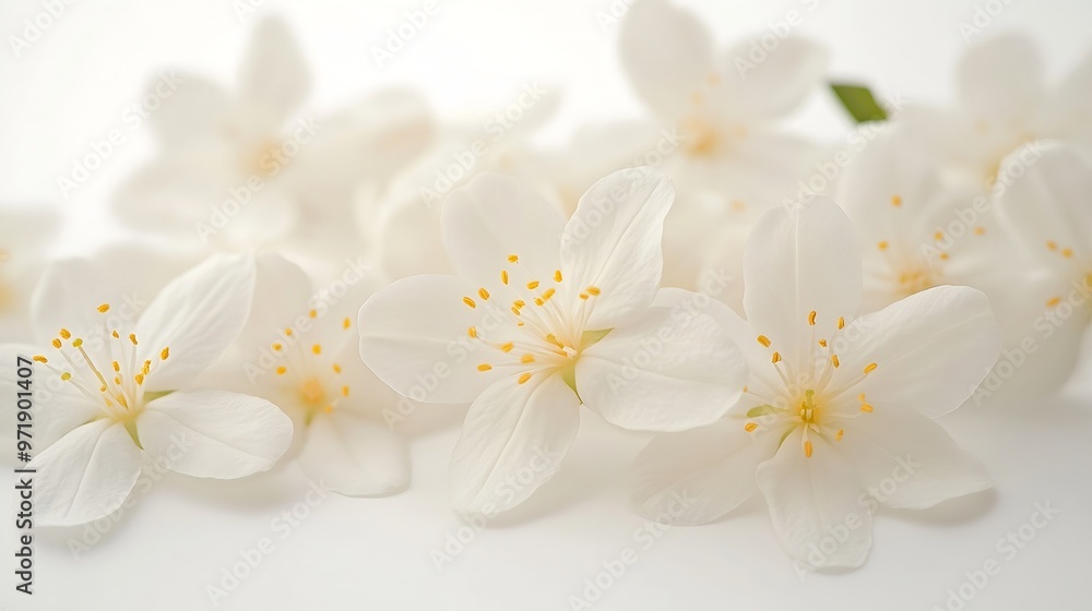 Obraz premium PNG White jasmine flowers isolated on white background : Generative AI