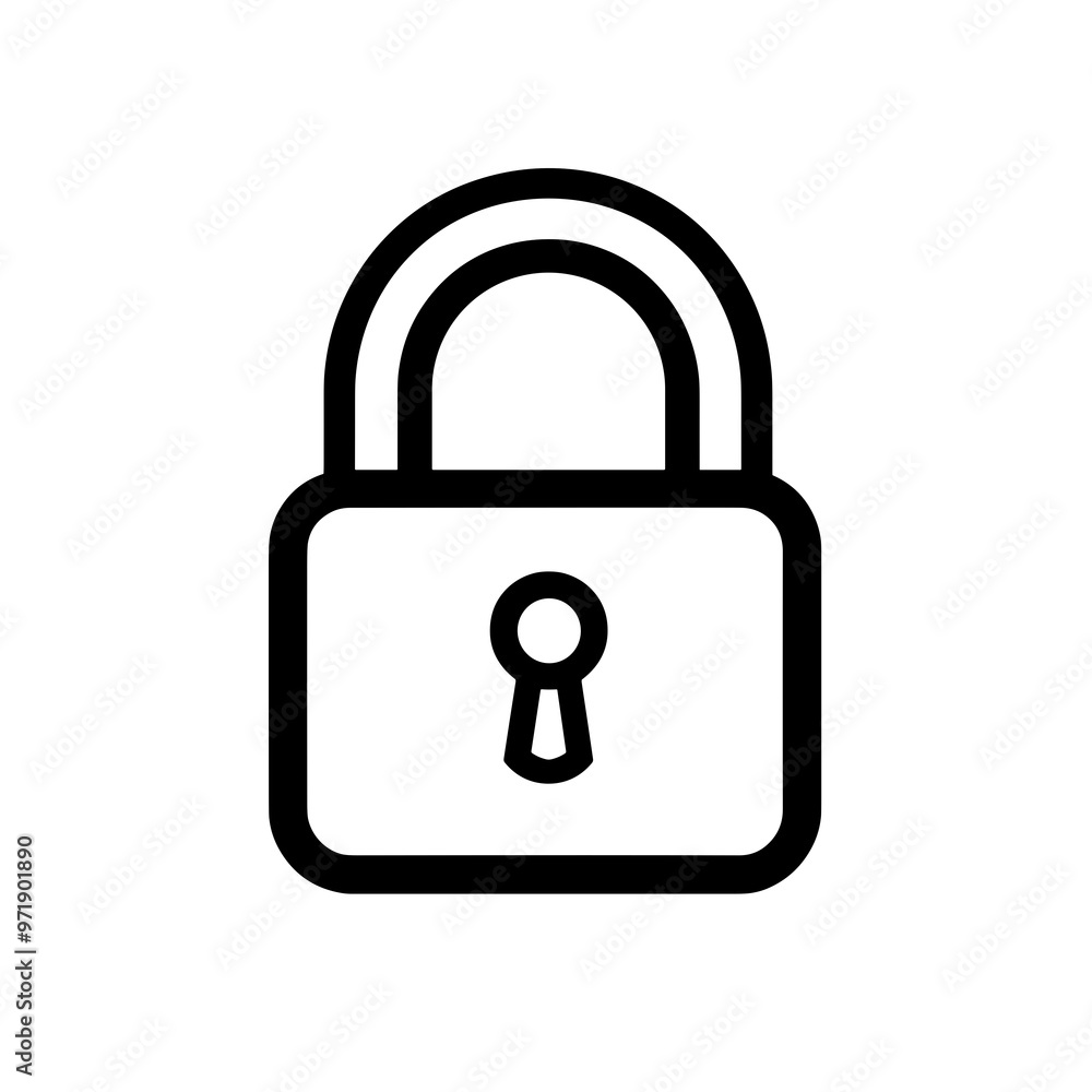 A minimalist design featuring a black padlock icon, symbolizing security, privacy, and restricted access in various contexts A minimalist design featuring a black padlock icon, symbolizing security, privacy, and restricted access in various contexts