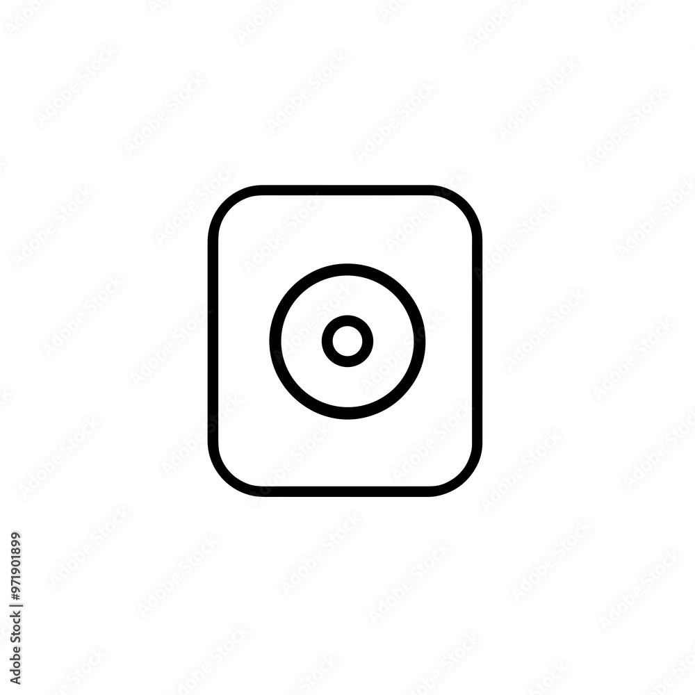 A minimalistic icon design showcases a circular form set within a rounded square, reflecting contemporary design principles and simplicity A minimalistic icon design showcases a circular form set within a rounded square, reflecting contemporary design principles and simplicity