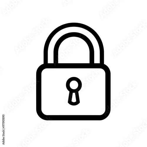 A minimalist design featuring a black padlock icon, symbolizing security, privacy, and restricted access in various contexts