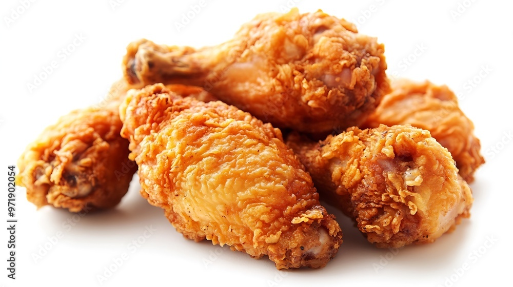 Fried chicken isolated on white background : Generative AI Fried chicken isolated on white background : Generative AI