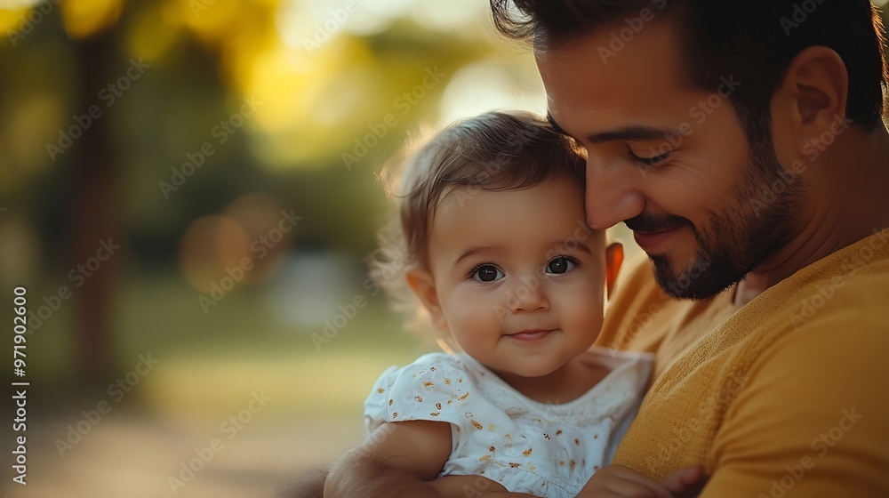 Latin family with a child and a baby sitting together in a park : Generative AI Latin family with a child and a baby sitting together in a park : Generative AI