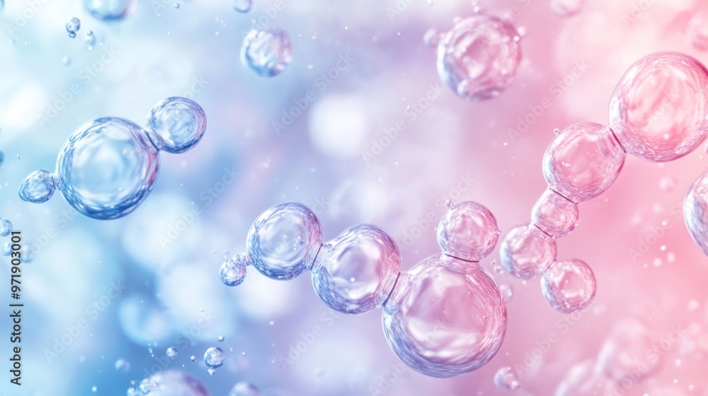 Floating Bubbles in a Blue and Pink Background Floating Bubbles in a Blue and Pink Background