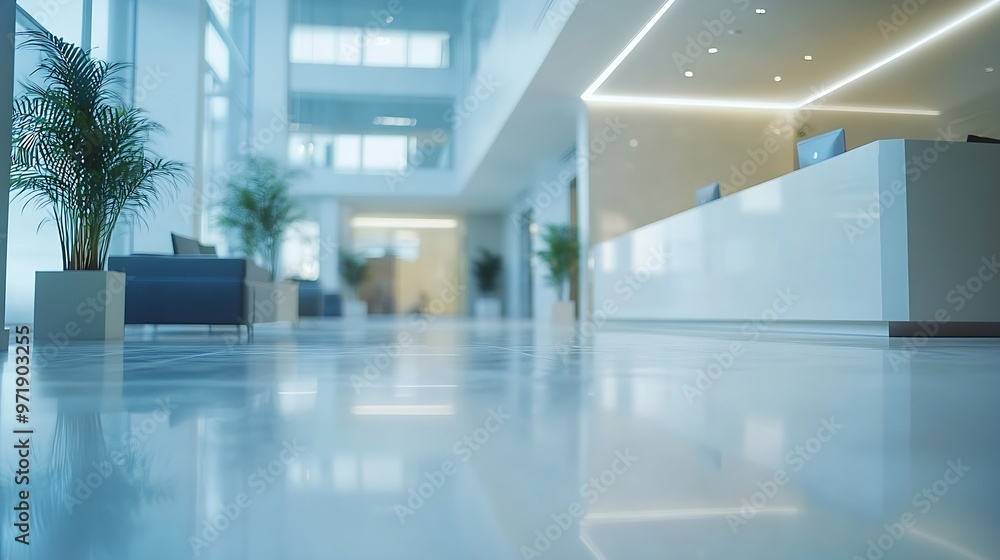 Spacious room in an office building modern interior : Generative AI Spacious room in an office building modern interior : Generative AI
