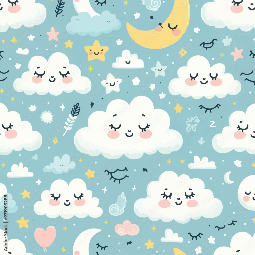 seamless pattern with clouds seamless pattern with clouds