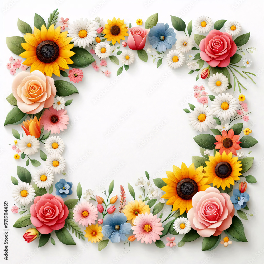 a frame with flowers. a frame with flowers.
