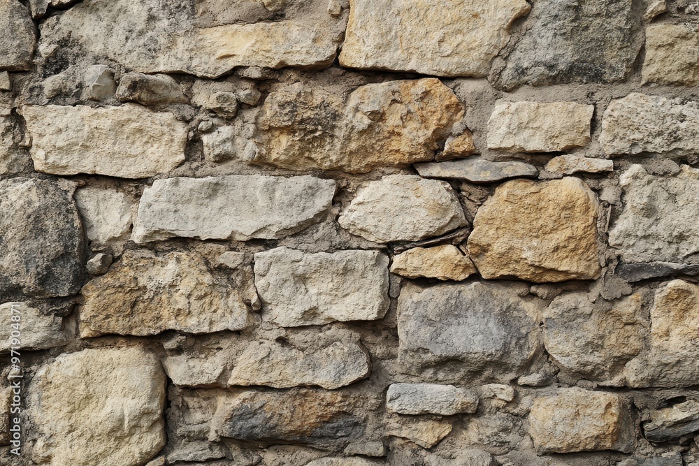 Close-up of a Rough Stone Wall Texture Close-up of a Rough Stone Wall Texture