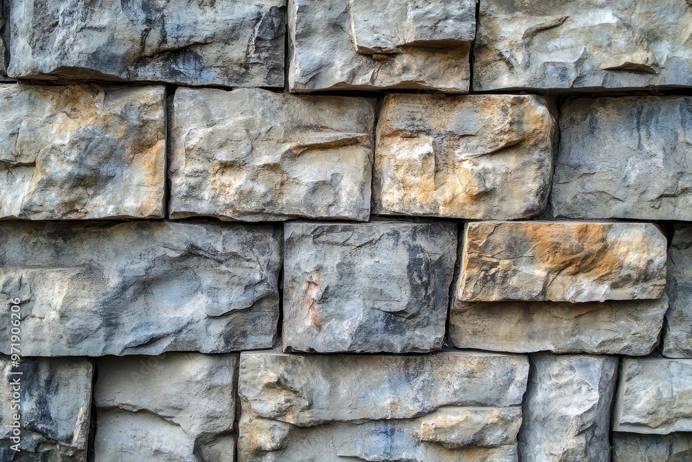 A Close-Up of a Gray and Tan Stone Wall A Close-Up of a Gray and Tan Stone Wall