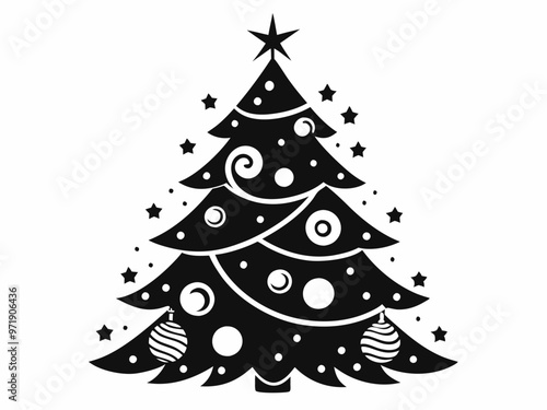 Christmas Tree Designs From Simple to Elaborate Decorations with Ornaments, Lights, and Stars.