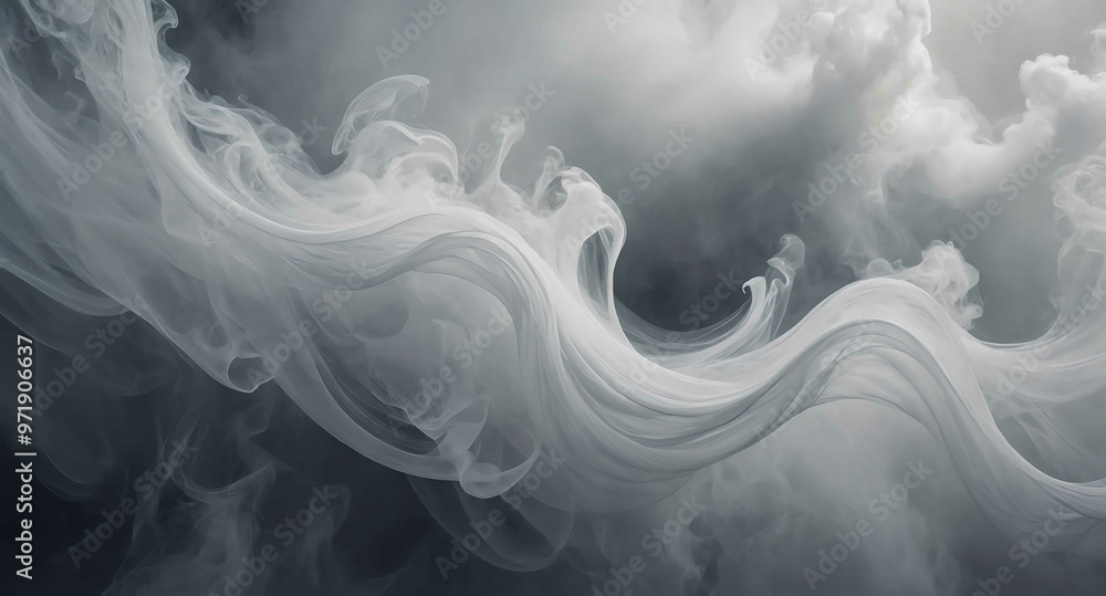 Ghostly white mist swirling shapes abstract background Ghostly white mist swirling shapes abstract background