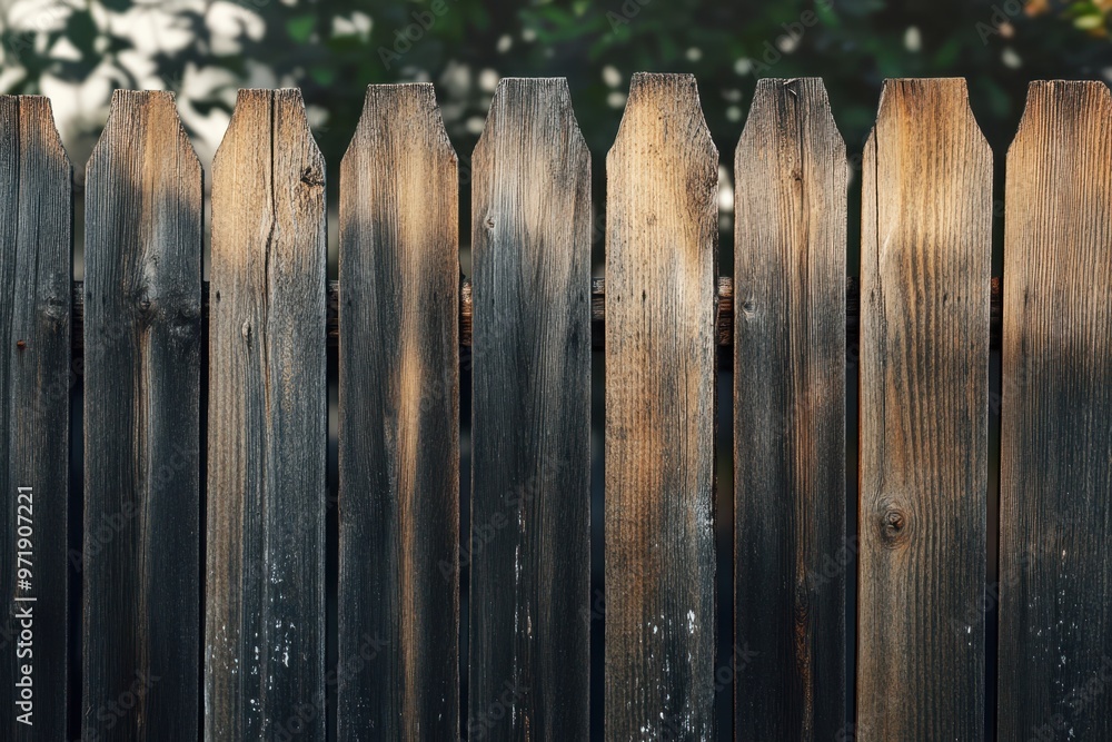 Weathered Wooden Fence Panels in a Row Weathered Wooden Fence Panels in a Row