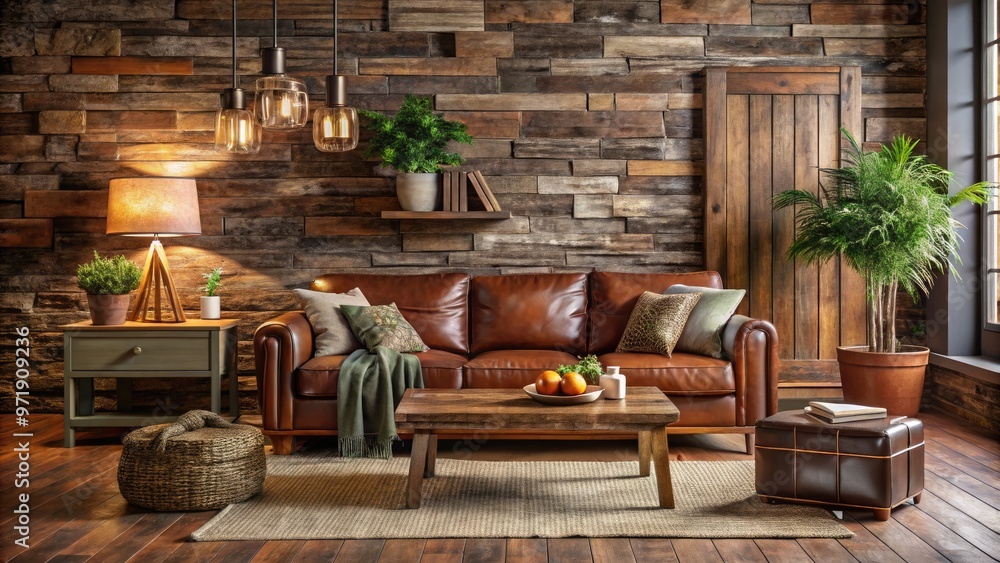 Richly textured, earthy tones of brown abound in this warm and inviting scene, featuring rustic wooden planks, worn leather, and natural stone elements. Richly textured, earthy tones of brown abound in this warm and inviting scene, featuring rustic wooden planks, worn leather, and natural stone elements.