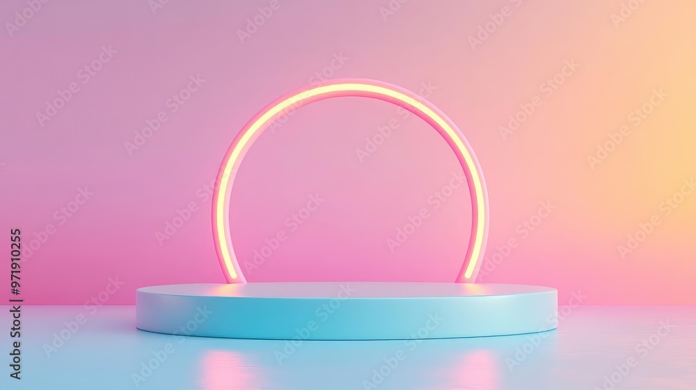 Subtle gradient platform, soft lighting effect, clean minimal background, 3D illustration Subtle gradient platform, soft lighting effect, clean minimal background, 3D illustration