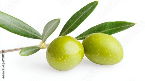 Wallpaper Mural Two green olives on a white background Torontodigital.ca