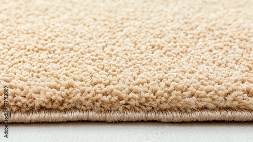 A tan carpet with a white border