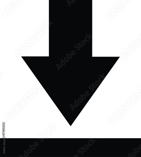 black and white arrow download icon