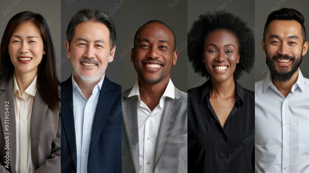 Diverse business people group headshots, human resource concept. Diverse business people group headshots, human resource concept.